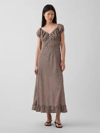 V-Neck Ruffle Hem Maxi Dress | Gap (US)