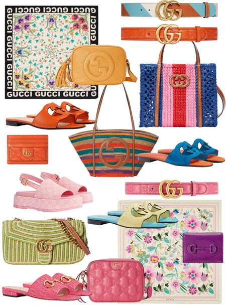 Inspired by colorful accessories at Gucci Spring/Summer 2023. Bags, belts, scarves, sandals and coin pouches. 

#LTKshoecrush #LTKitbag #LTKSeasonal