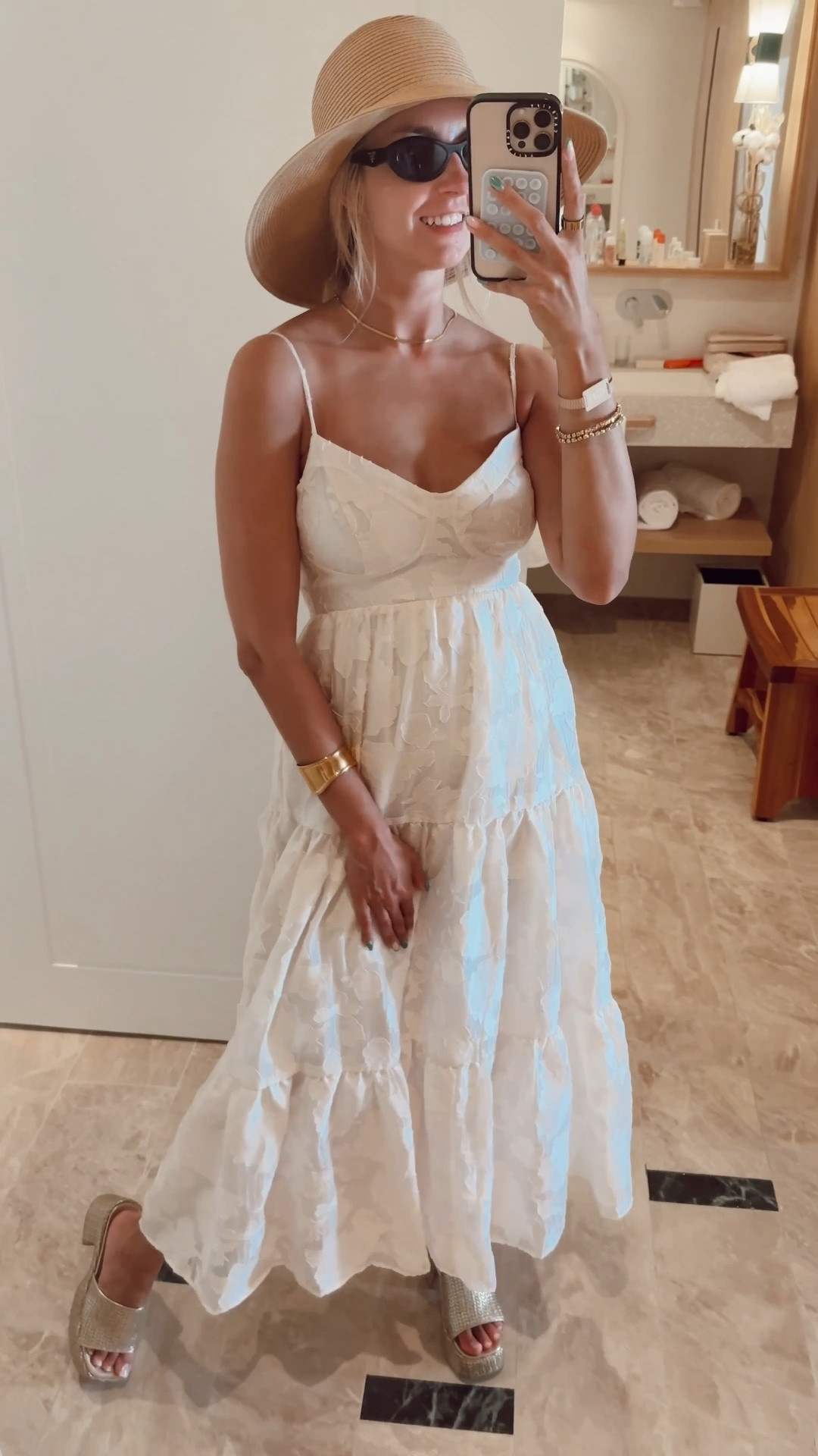 White dress during resort vacation is always a good idea! Matching it with gold platform mules and woven hat! Find them on @nordstromrack #NordstromRackPartner #rackscore 

Beach outfits, vacation outfits, spring dress, Easter dress, graduation dress, Mother’s Day, vacation look, seaside look, gold shoes 

#LTKWatchNow #LTKTravel #LTKGiftGuide