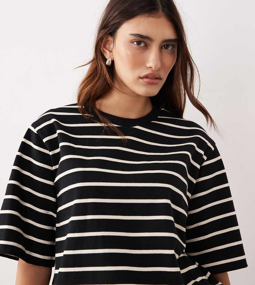 ARRANGE oversized premium cotton heavy weight t-shirt in black stripe-Multi | ASOS (Global)