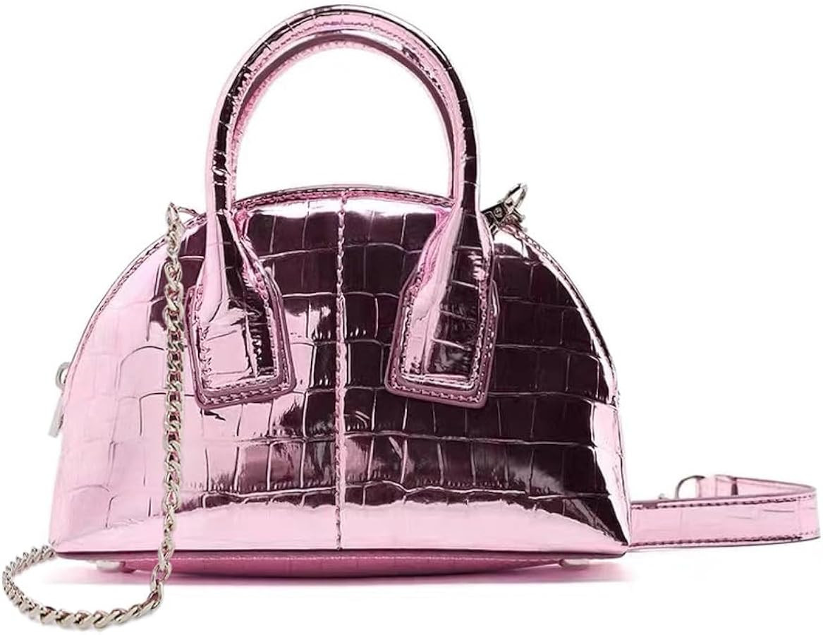 Mini Silver Crossbody Purse for Women Gold Purse Cute Small Top Handle Purses Pink Metallic Bag S... | Amazon (US)