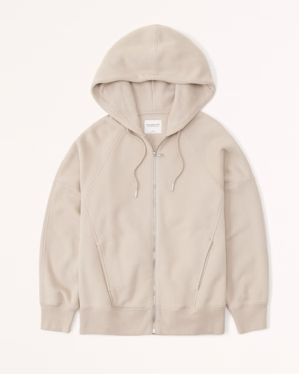 Women's Essential SoftAF Max Boyfriend Full-Zip | Women's Tops | Abercrombie.com | Abercrombie & Fitch (UK)