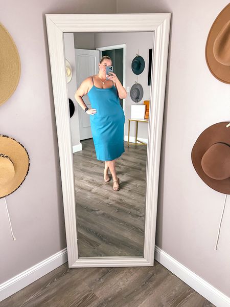 Yesterday I shared the navy blue satin side to this reversible dress. Today you are seeing the light blue crepe side of the dress. It has built in shaping liner so smoothes out but shows all the curves. 

Size 18 
Size 20 
Plus size dress 
Shaping dress 
Crepe dress 
Plus sizes spring outfit 
Plus size outfit 

#LTKplussize #LTKworkwear #LTKover40