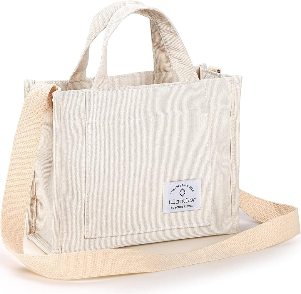 WantGor Tote Bag for Women, Corduroy Crossbody Bags Shoulder Handbag Small Satchel Hobo Bag Purse | Amazon (US)