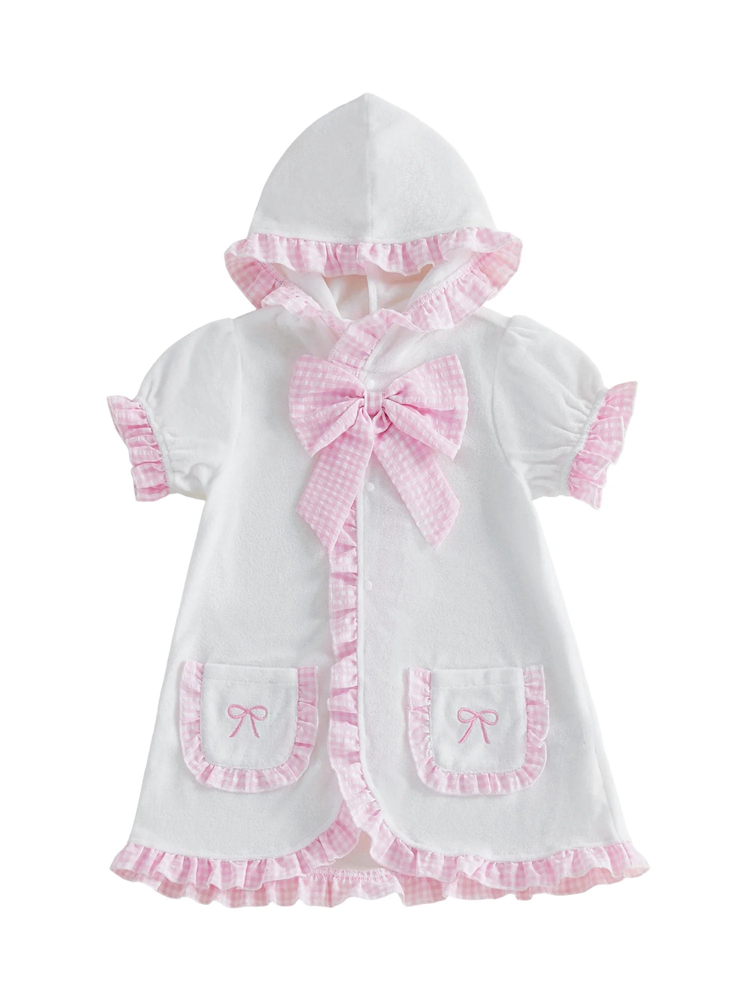 BemeyourBBs Toddler Baby Girls Swim Cover Up Swimwear Ruffle Poncho Kids Swimsuit Coverup Plaid F... | Walmart (US)