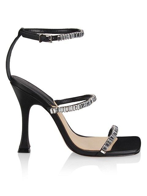 Nellina Crystal-Embellished Leather Sandals | Saks Fifth Avenue