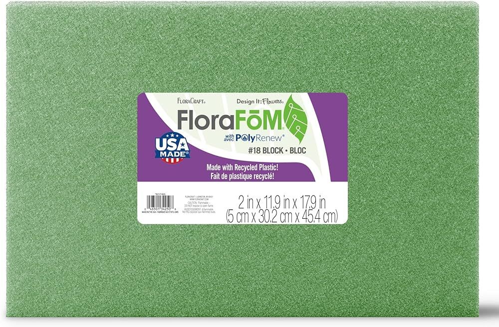 FloraCraft FloraFōM Block 2 Inch x 11.9 Inch x 17.9 Inch Green | Amazon (US)