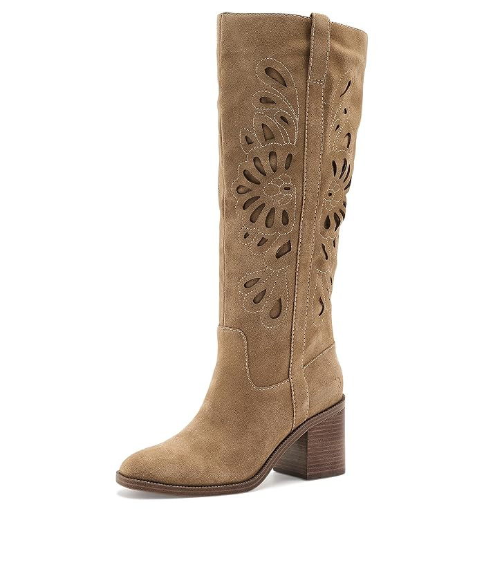 Lucky Brand Adana Knee High Boots Women's Boots Distressed Natural: 7.5 B - Medium | Zappos.com