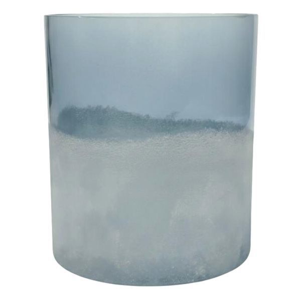 Blue Frosted Glass Hurricane, 7" | At Home
