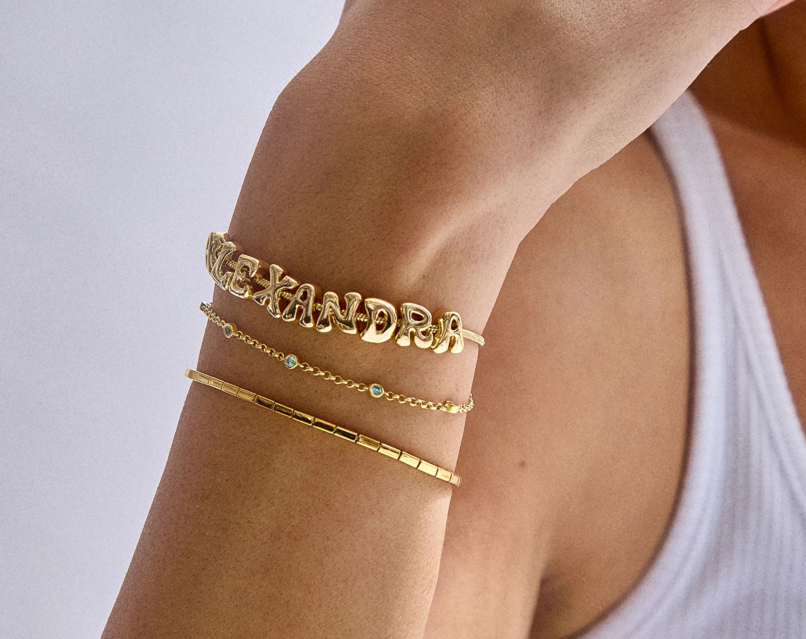 Bubble Slider Custom Bracelet - Bubble Single Strand | BaubleBar