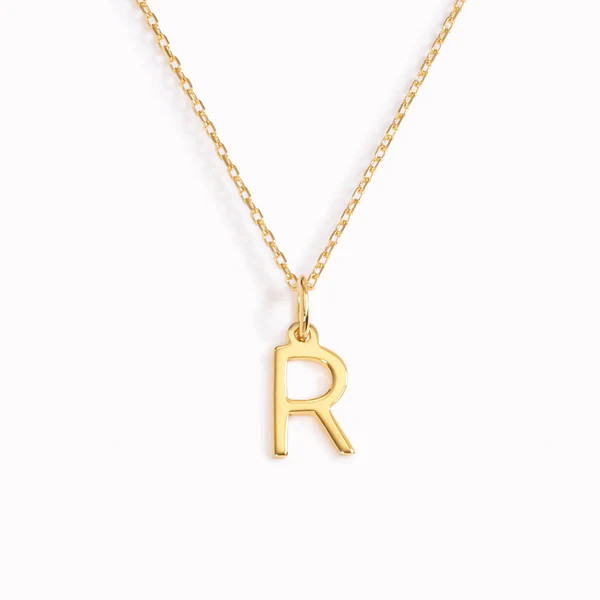 R Necklace / Gold Initial Necklace | Linjer