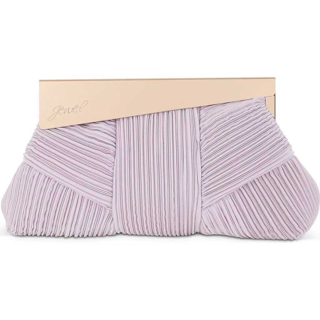 Jewel Badgley Mischka Millie Mini Pleated Clutch in Lilac at Nordstrom, Size Small | Nordstrom