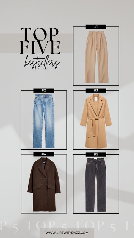 This week’s bestsellers: 
[all items except MANGO coat are on sale] 

1. Abercrombie Sloane Pants
2. Everlane the 90’s straight jeans 
3. MANGO camel coat 
4. Madewell the Gianna Coat 
5. Abercrombie ankle straight jeans 

#LTKfindsunder100 #LTKSale #LTKsalealert
