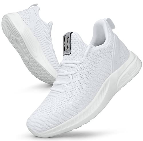 Feethit Women Tennis Running Shoes Walking Shoes Lightweight Casual Sneakers for Travel Gym Work Woman Waitress Nurse Light White 7.5 | Amazon (US)