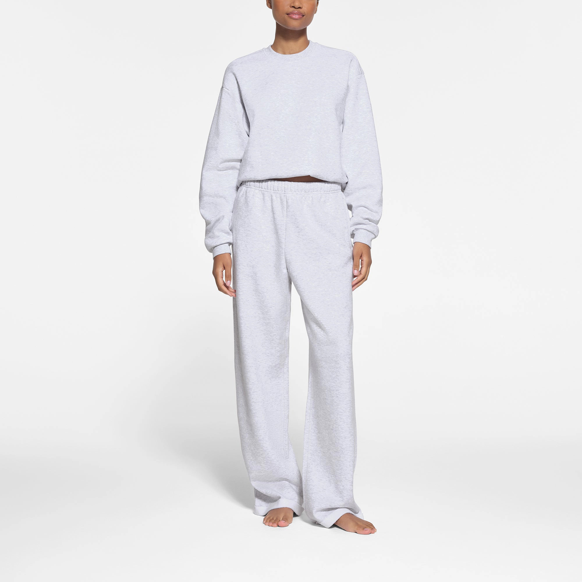 COTTON FLEECE CLASSIC STRAIGHT LEG PANT | LIGHT HEATHER GREY | SKIMS (US)