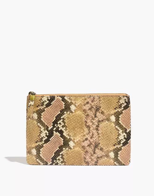 The Leather Pouch Clutch: Snake Embossed Edition | Madewell