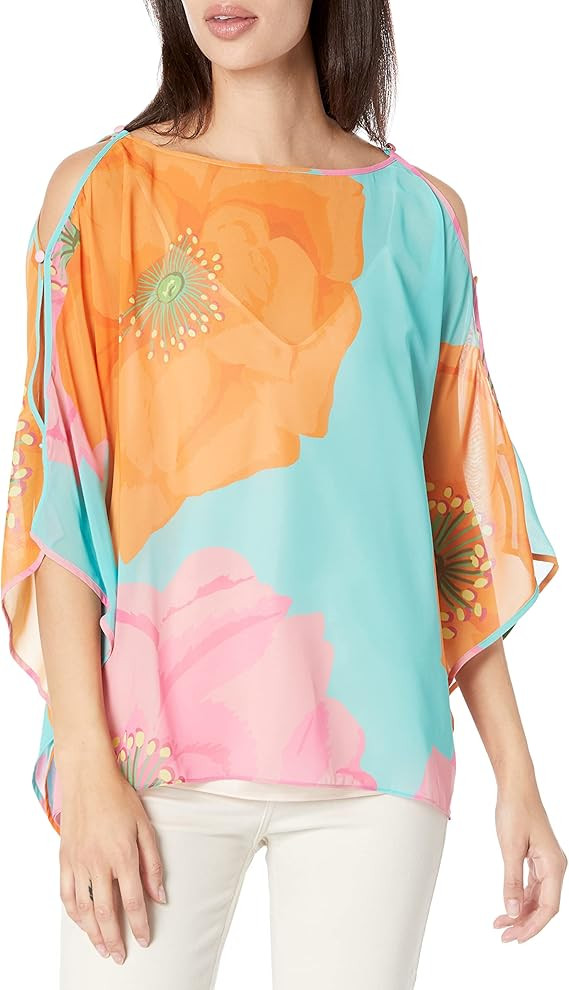 Trina Turk Women's Ravishing Top with Long Bell Sleeve | Amazon (US)