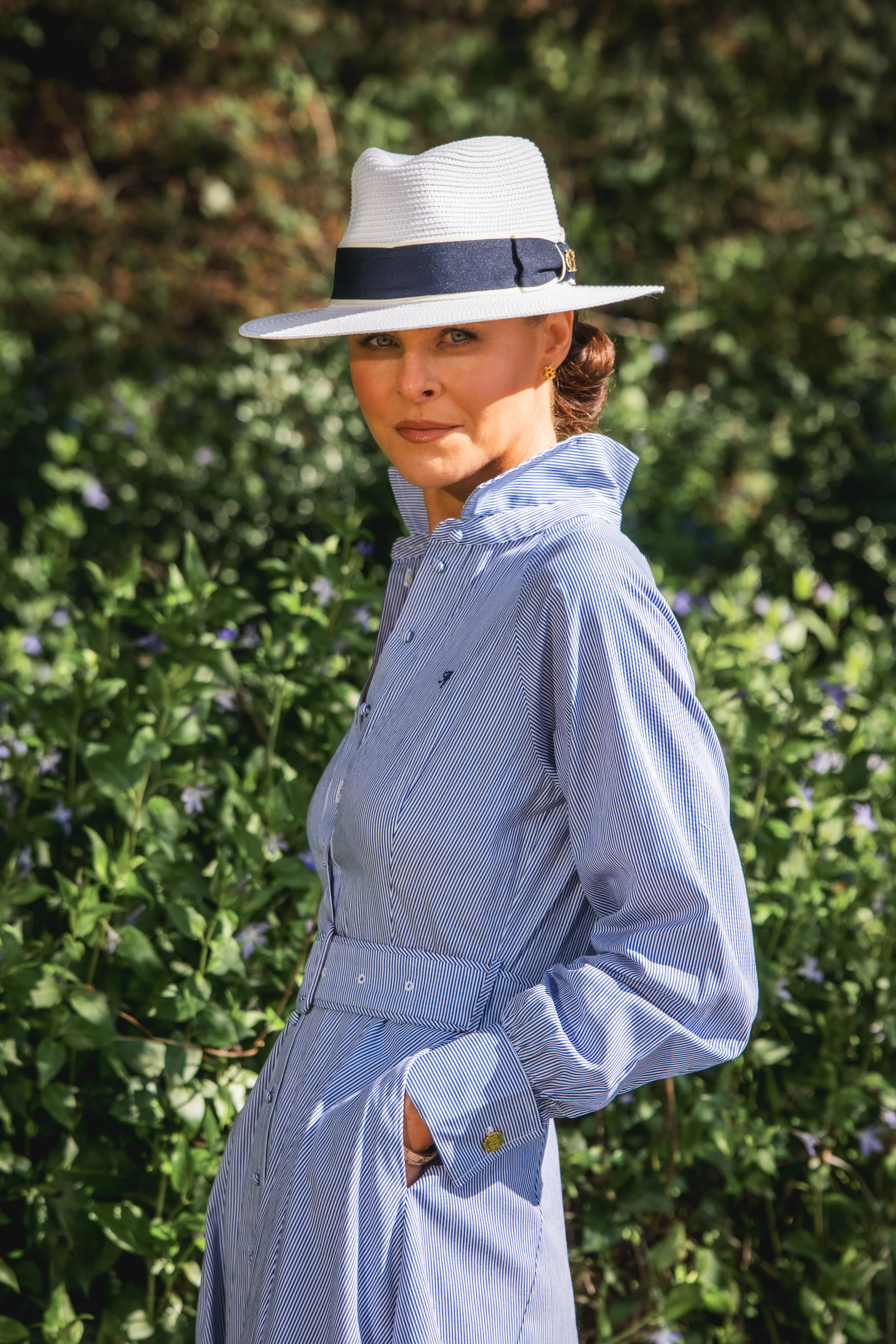 Francesca Hat (White Navy Bow) | Holland Cooper
