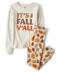 Unisex Kids Matching Family It's Fall Y'all Snug Fit Cotton Pajamas - h/t vanilla | The Children's Place