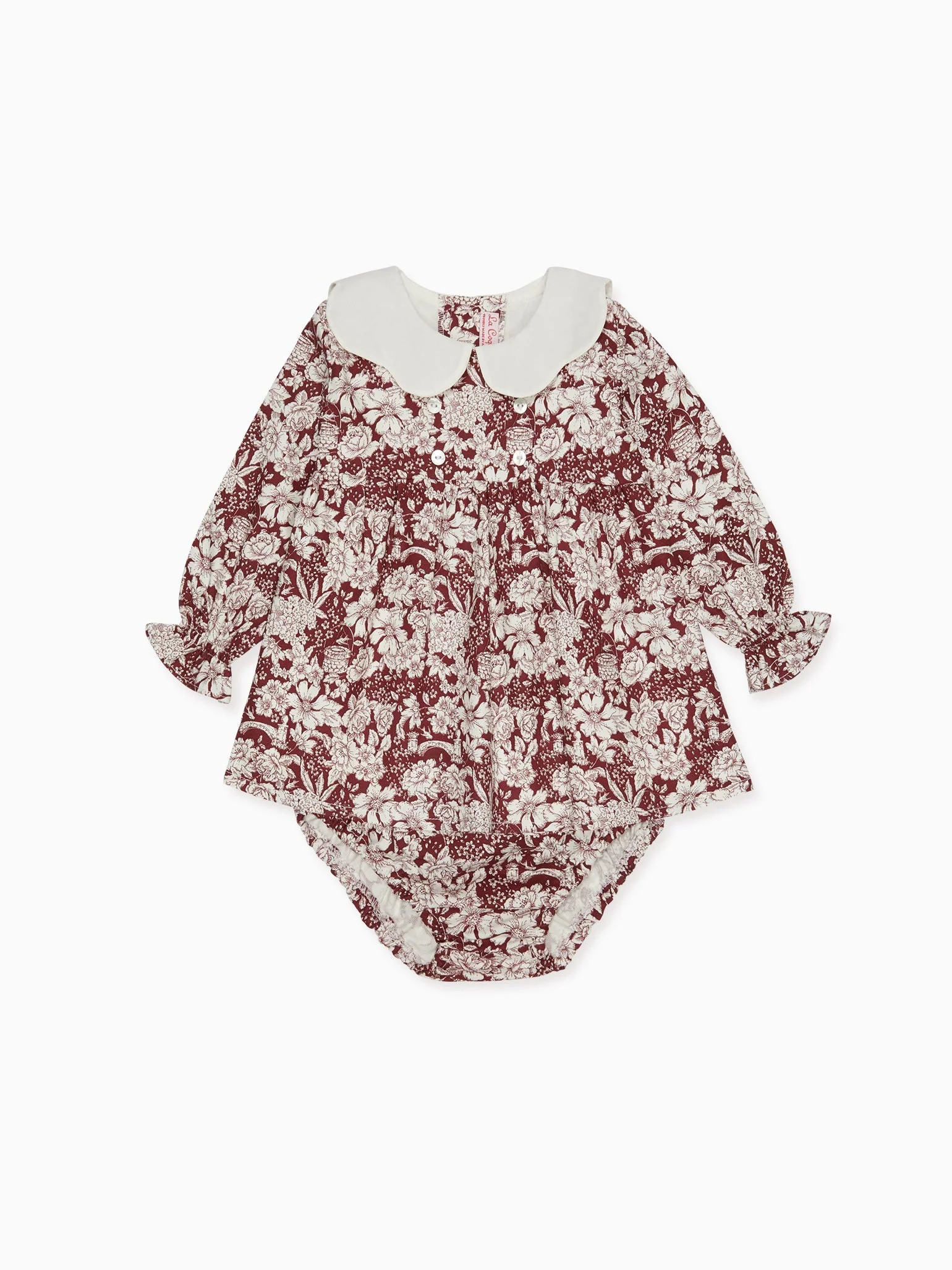 Burgundy Floral Bamba Baby Set | La Coqueta (US)