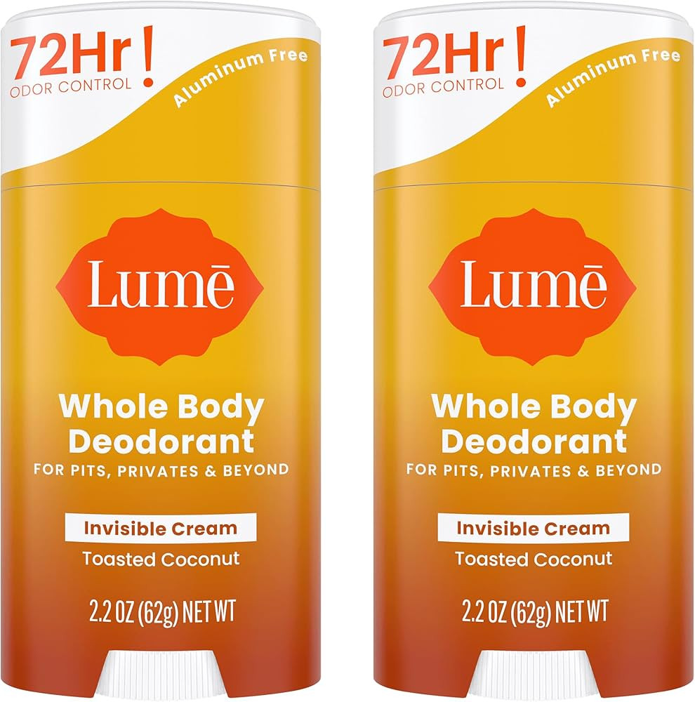 Lume Whole Body Deodorant - Invisible Cream Stick - 72 Hour Odor Control - Aluminum Free, Baking ... | Amazon (US)