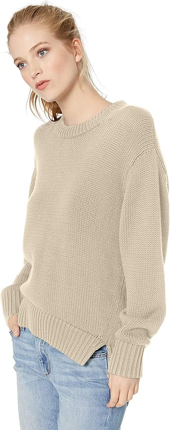 Amazon Brand - Daily Ritual Women's 100% Cotton Chunky Long-Sleeve Crew Pullover Sweater | Amazon (US)