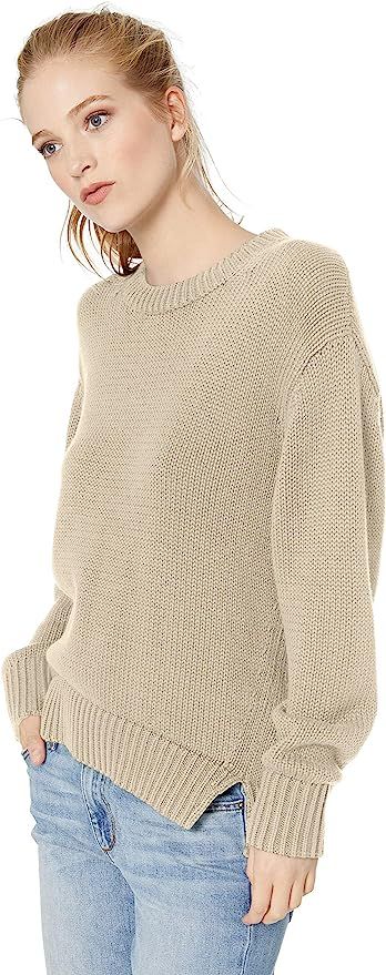Amazon Brand - Daily Ritual Women's 100% Cotton Chunky Long-Sleeve Crew Pullover Sweater | Amazon (US)