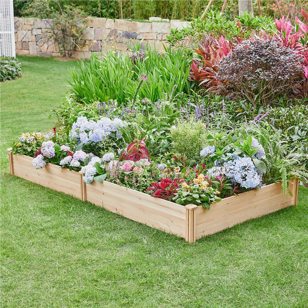 Cisbrough Multi-sized Outdoor Fir Wood Elevated Planter Box for Yard | Wayfair North America