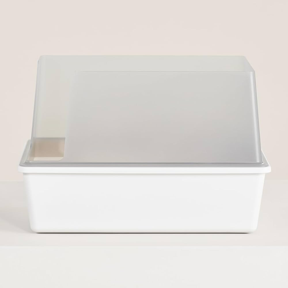 Tuft & Paw Cubby High Sided Cat Litter Box, Open Top, Anti-Stick Plastic, Low Tracking - White/Gr... | Amazon (US)