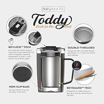 BrüMate Toddy - 16oz 100% Leak Proof Insulated Coffee Mug with Handle & Lid - Stainless Steel Co... | Amazon (US)