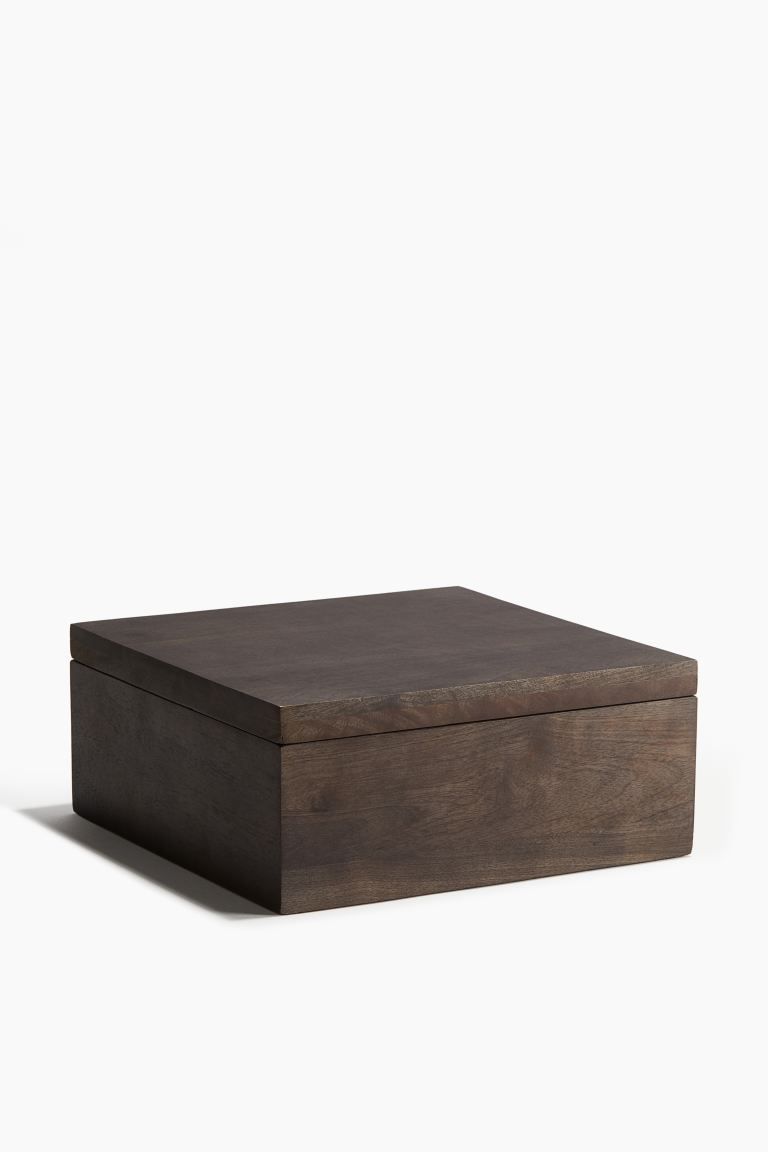 Wooden Box with Lid - Dark brown - Home All | H&M US | H&M (US + CA)