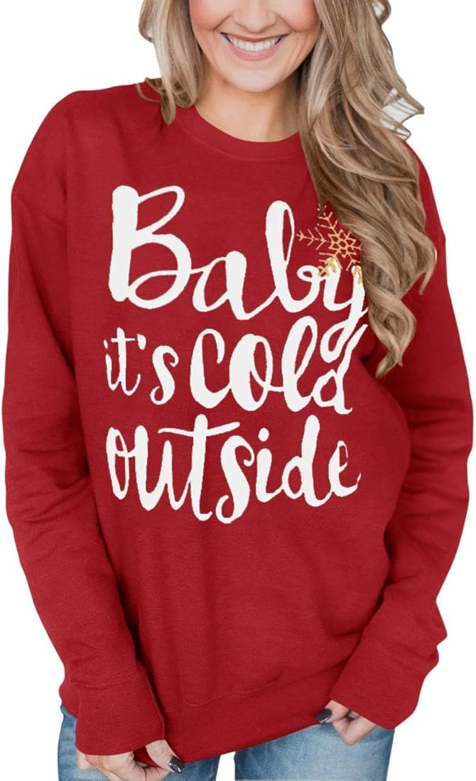 For G and PL Christmas Women's Long Sleeve Graphic Sweatshirt | Amazon (US)