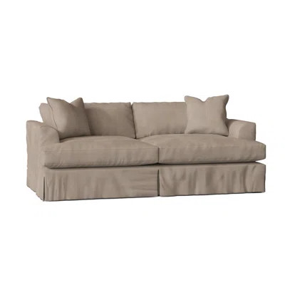 Lucia 93" Recessed Arm Slipcovered Sofa with Reversible Cushions | Wayfair North America
