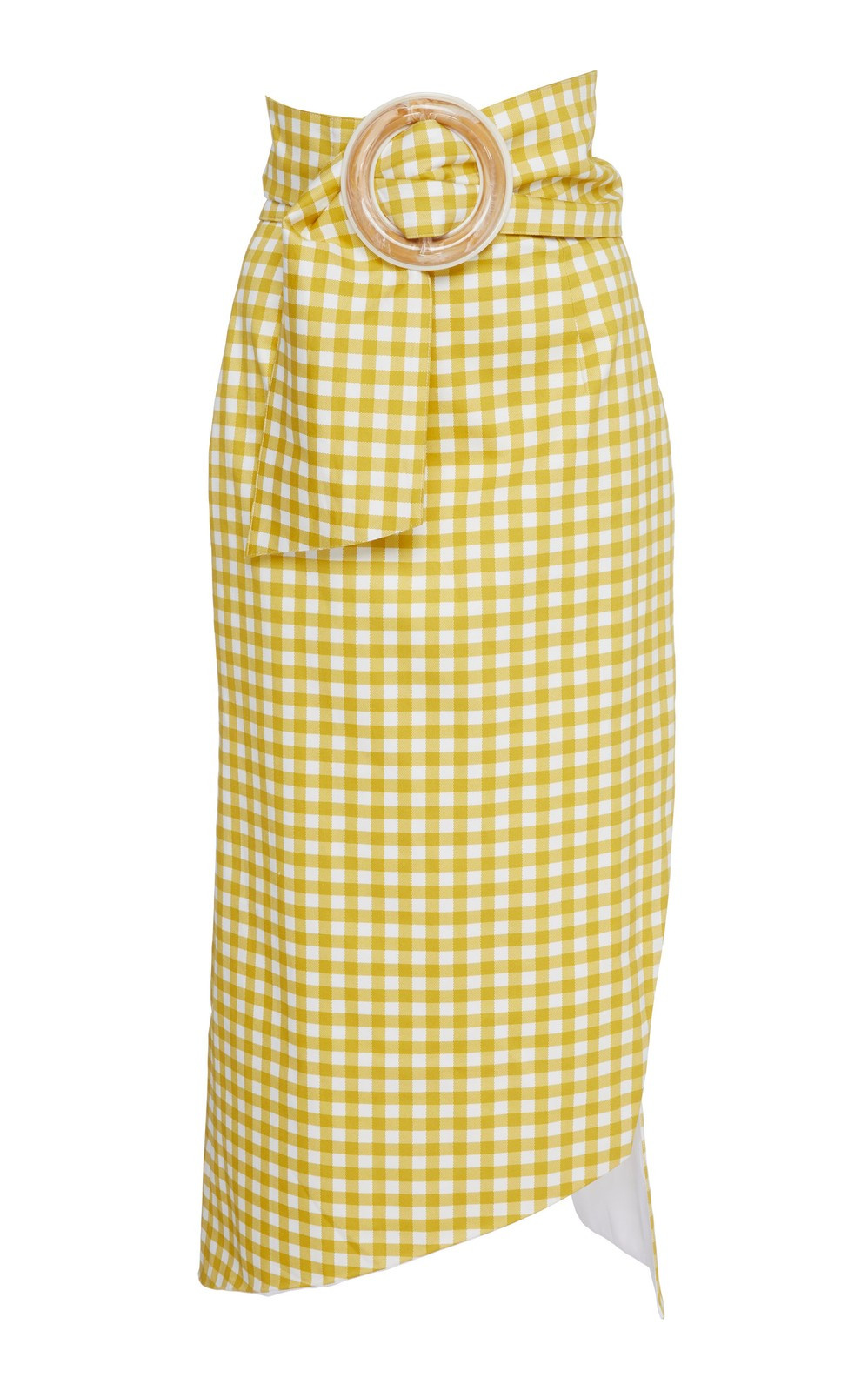 Fadua Belted Gingham Cotton-Poplin Midi Skirt | Moda Operandi Global