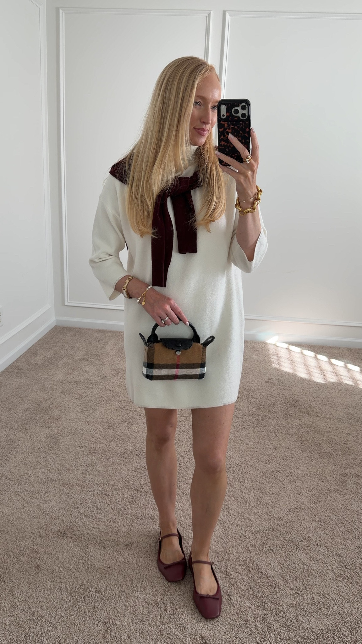 Omg of my most worn sweater dresses the last few years! I’m wearing a small. If you’re tall I would size up for length. I’m 5’5’’ for height reference. 

Thanksgiving outfits // burgundy // comfortable fall flats 

#LTKSeasonal