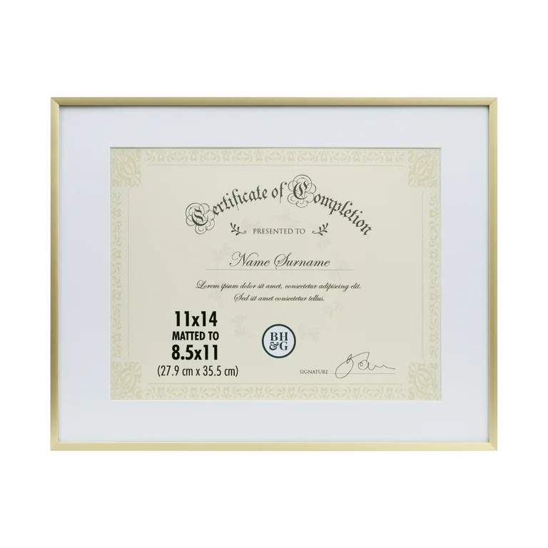 Better Homes & Gardens – 8.5x11 Picture Frame – Gold Document Frame Wall Photo Frame | Walmart (US)