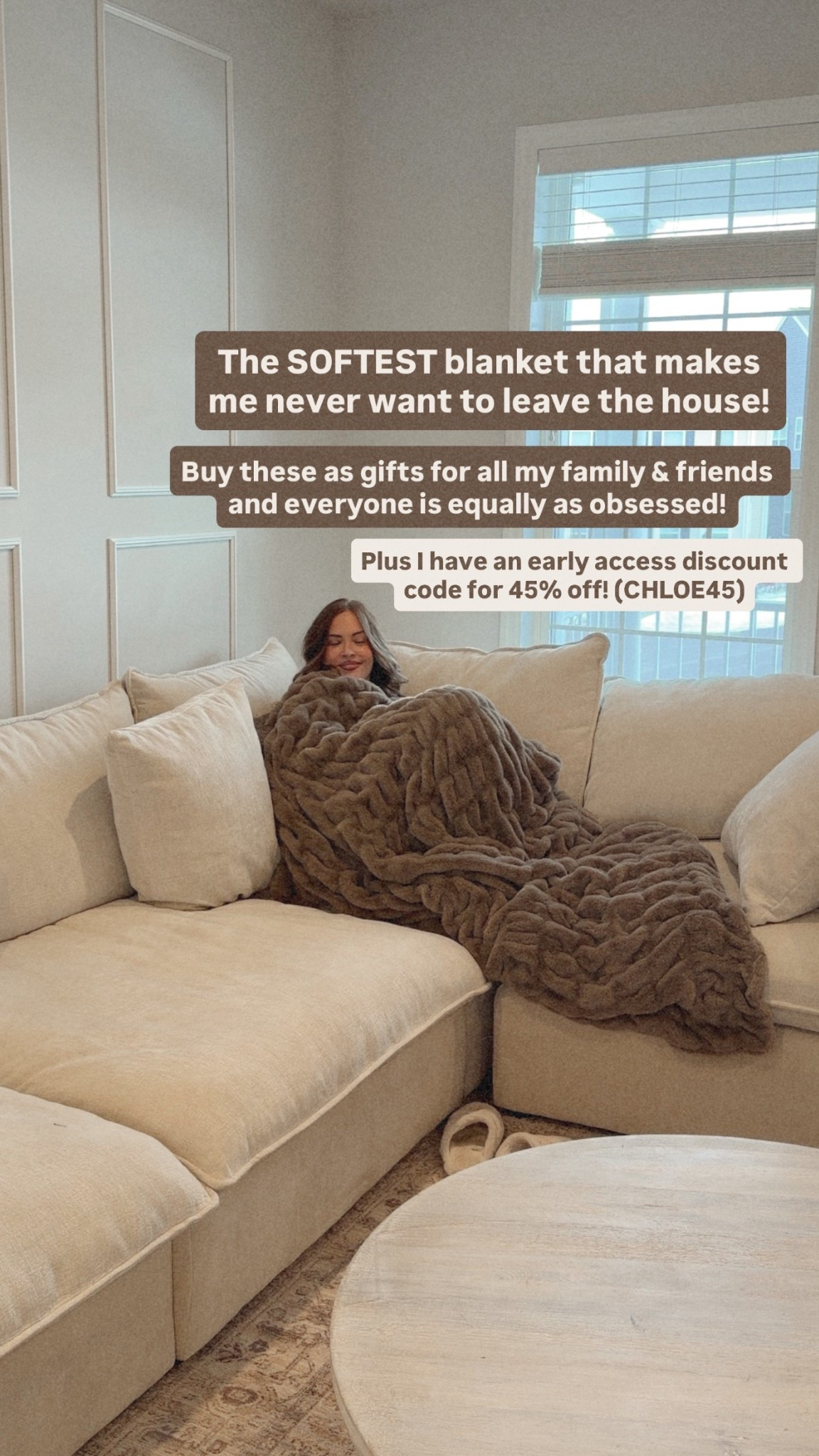 Got an early access discount code for @lolablankets 🤭 Use code CHLOE45 for $$$ off! #lolapartner 