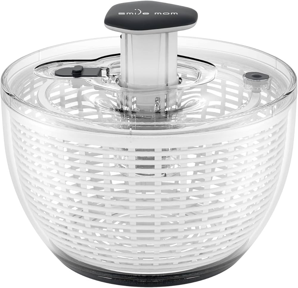 Salad Spinner Large Lettuce Spinner Kitchen Gadgets, Smile mom Large Salad Spinner 6.3 Qt One-Han... | Amazon (US)