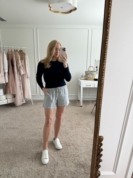Love this outfit for travel! Cute and comfortable! Wearing size small in both the top and shorts. Summer outfits // travel outfits // vacation outfits // daytime outfits // casual outfits // J.Crew factory outfits // LTKfashion 

#LTKSeasonal #LTKTravel #LTKStyleTip