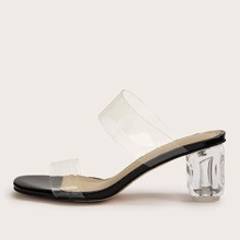 Clear Chunky Heeled Mules | SHEIN