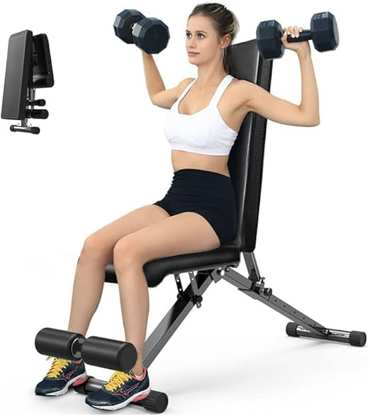 Adjustable Bench, Foldable Weight Bench for Full Body Workout, Multi-Purpose Decline Ab Bench, Ex... | Amazon (US)