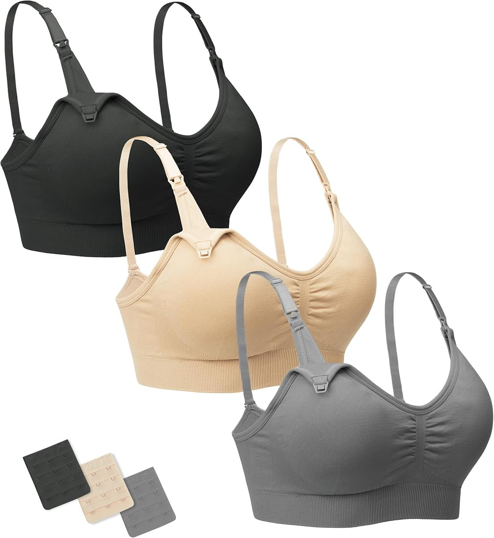 Stelle Nursing Bras Maternity Bra for Breastfeeding Pregnancy Wireless Bralette with Pads, Extend... | Amazon (US)