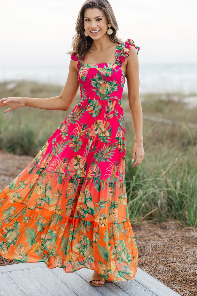 Enjoy The Views Fuchsia Pink Tropical Maxi Dress | The Mint Julep Boutique