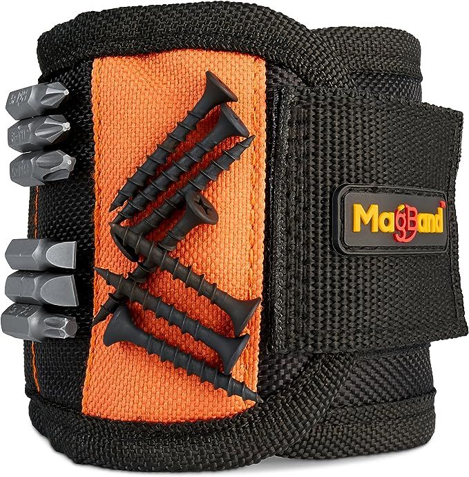 MagBand Magnetic Wristband For Holding Screws, Nails and Drilling Bits - 10 Strong Magnets - Men ... | Amazon (US)