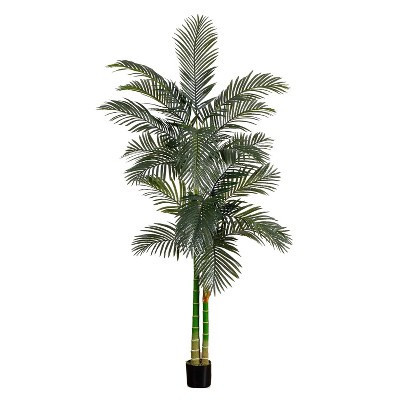 Artificial Palm Tree 8FT Indoor, Golden Cane Silk Tree with Planter, Realistic Faux Palm Plant for Home Decor | Target