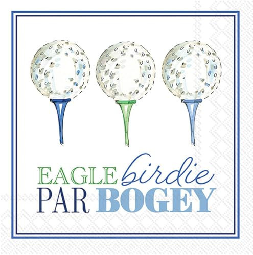 IHR Ideal Home Range Cocktail Napkins Rosanne Beck Disposable 3-Ply Paper Party Napkin Pack, 5" x 5", Eagle Birdie Par Blue, 20-Count | Amazon (US)