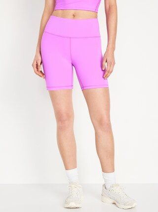 High-Waisted PowerSoft Biker Shorts -- 6-inch inseam | Old Navy (US)