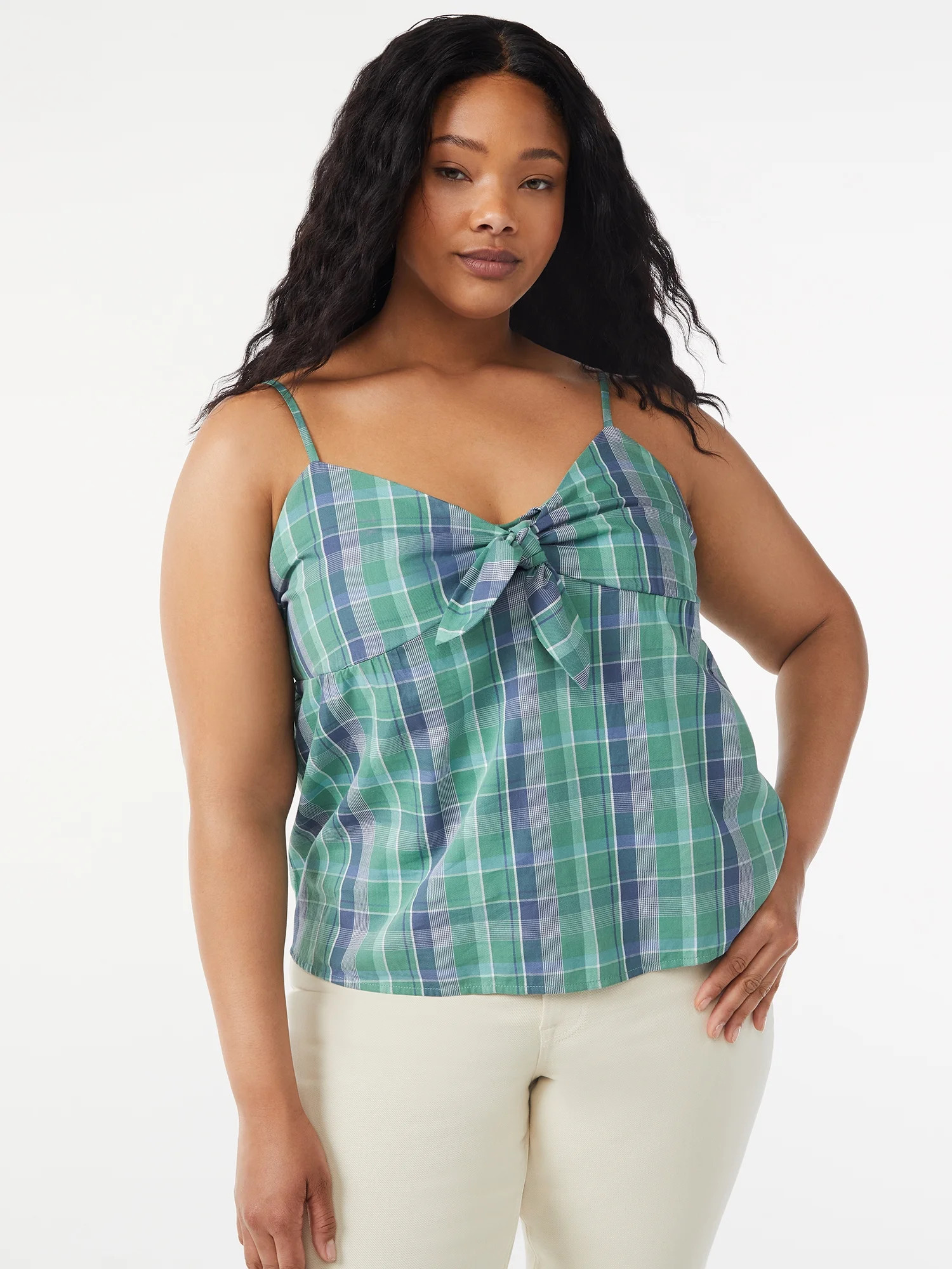 Free Assembly Women's Tank Top with Tie Front | Walmart (US)