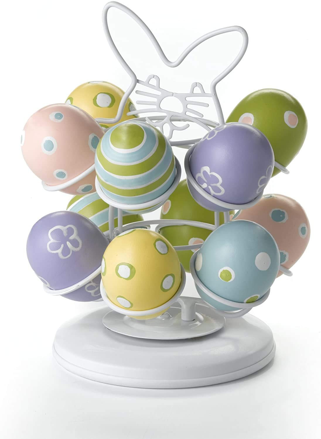 Nifty Easter Egg Carousel - White Powder Coat Finish, Spins 360-Degrees, Kitchen Centerpiece Display Stand, Decorative Egg Holder, Lazy Susan Platform | Amazon (US)