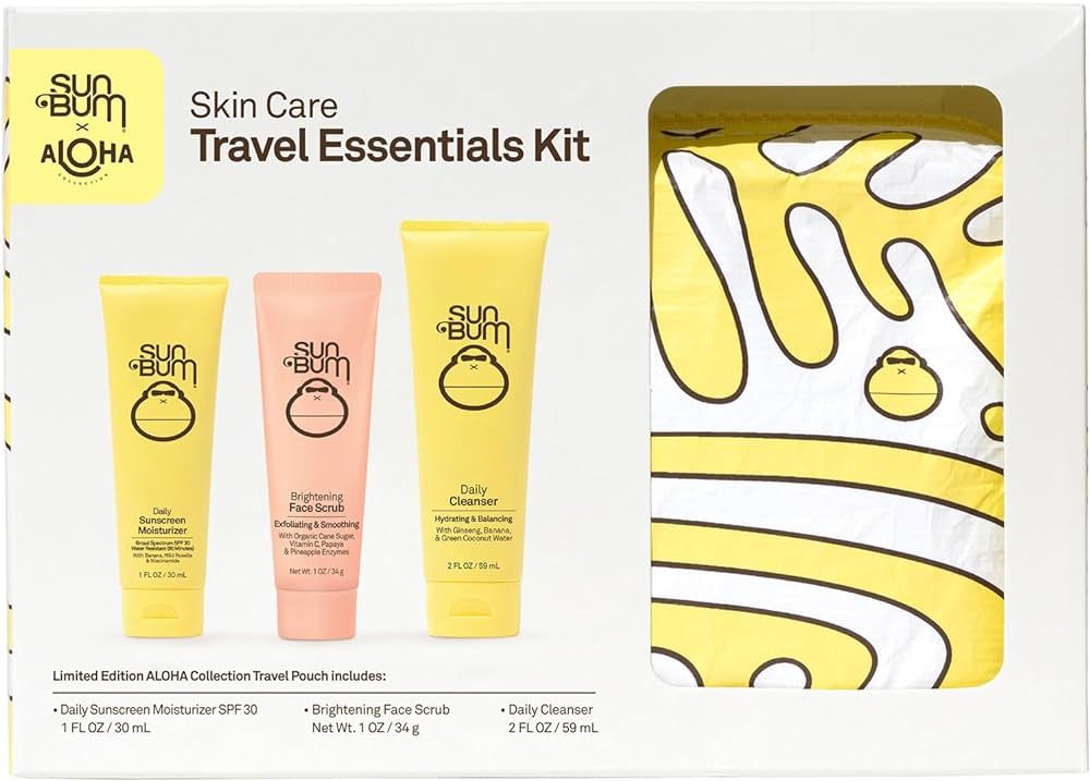 Sun Bum Skin Care Travel Essentials Kit | Cleanse, Brighten, Moisturize, Protect with Daily Clean... | Amazon (US)